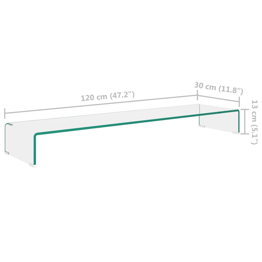 vidaXL Podstawka pod monitor / telewizor szklana 120x30x13 cm