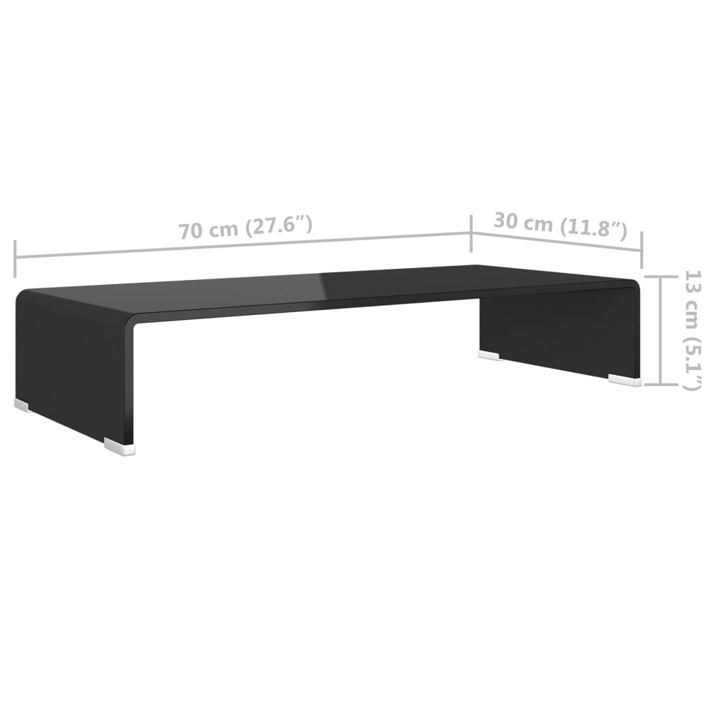 vidaXL Podstawka pod monitor / telewizor szklana 70x30x13 cm