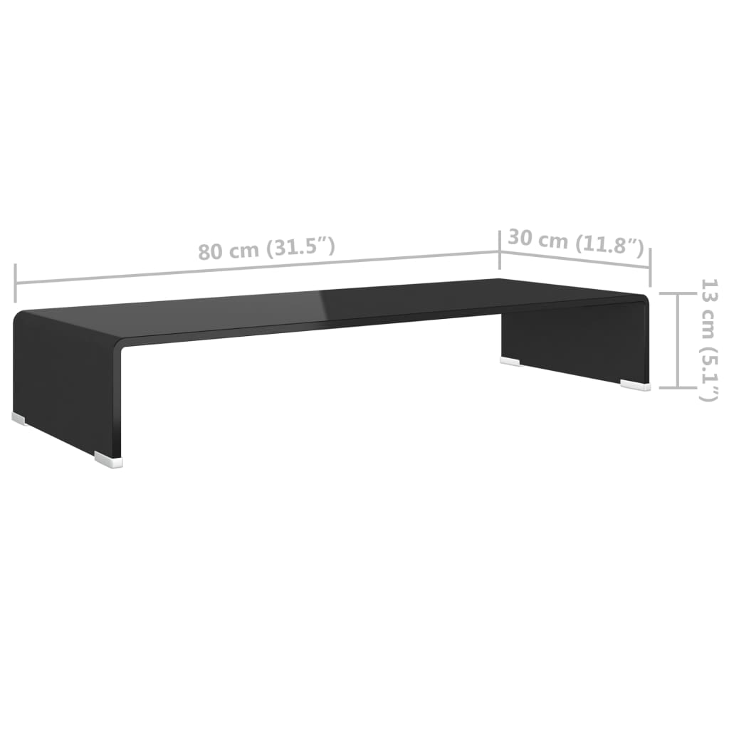 vidaXL Podstawka pod monitor / telewizor szklana 80x30x13 cm
