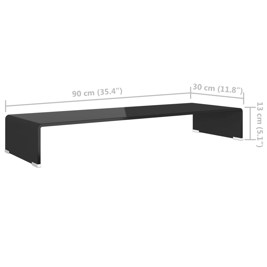 vidaXL Podstawka pod monitor / telewizor szklana 90x30x13 cm