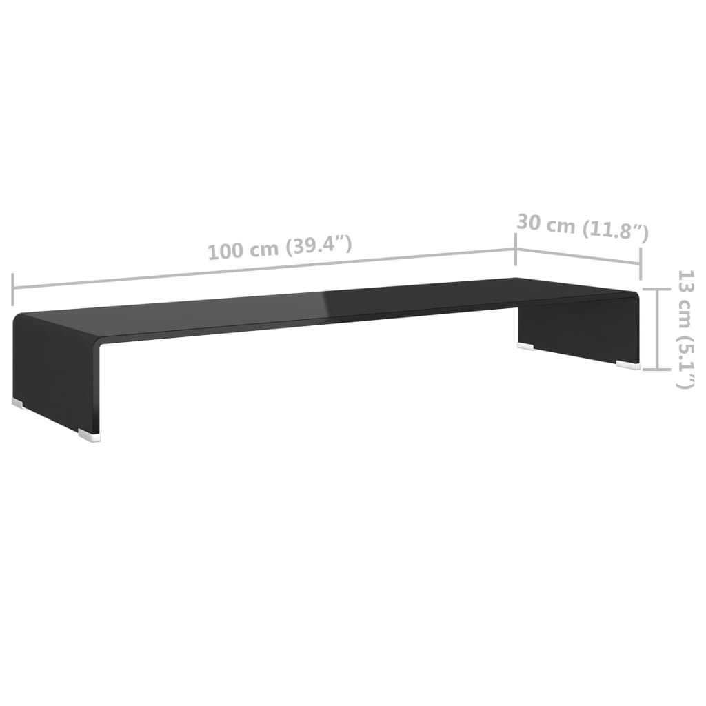 vidaXL Podstawka pod monitor / telewizor szklana 100x30x13 cm
