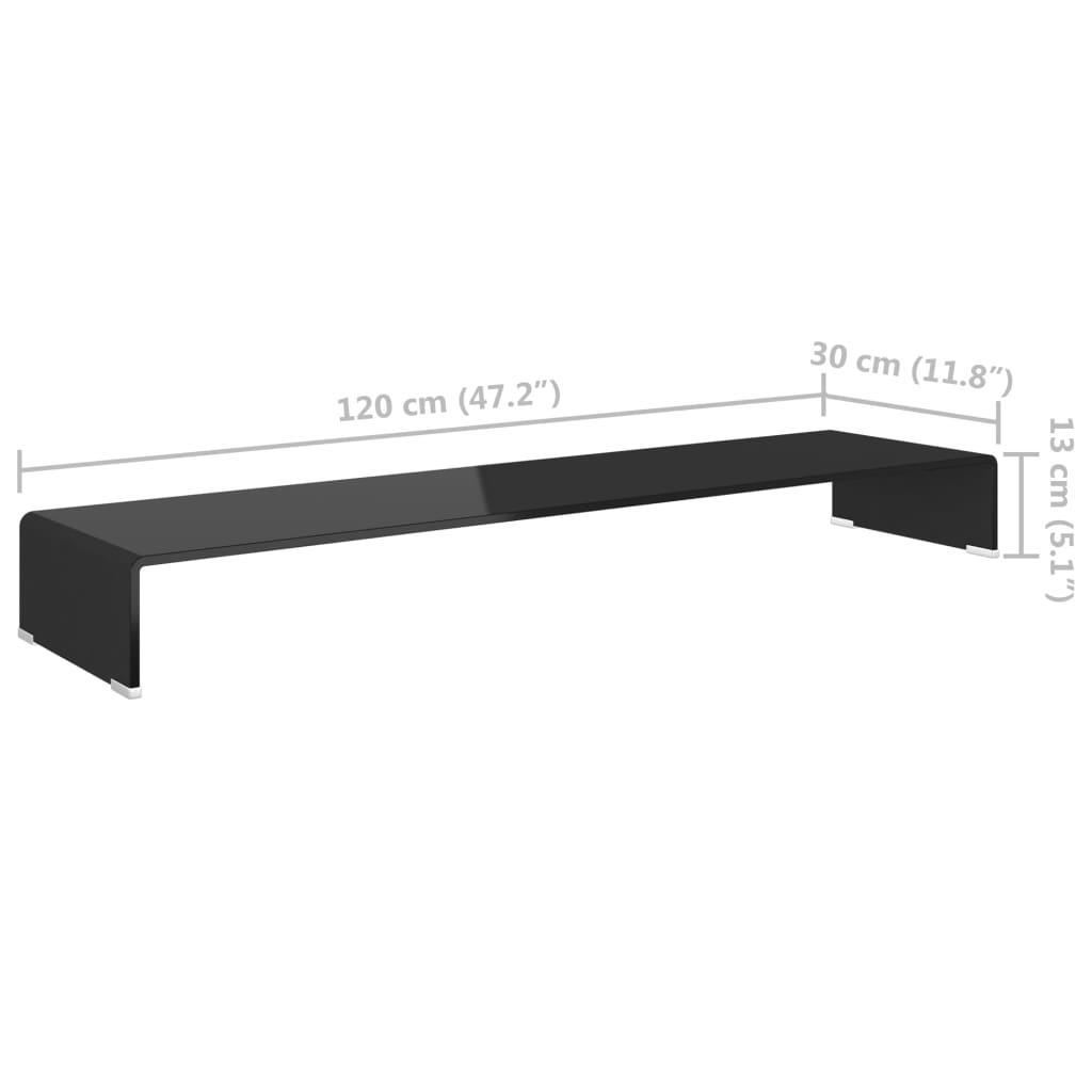 vidaXL Podstawka pod monitor / telewizor szklana 120x30x13 cm