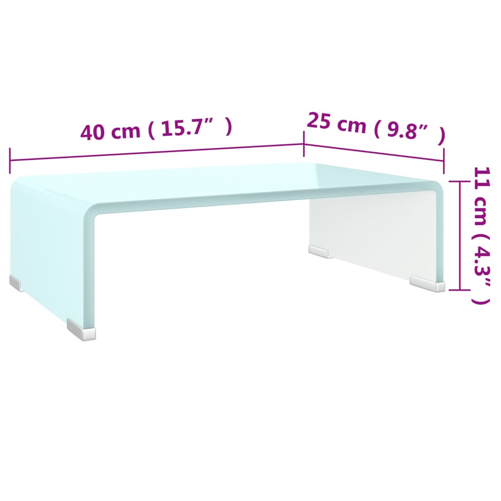 vidaXL Podstawka pod monitor / TV, zielone szkło, 40x25x11 cm