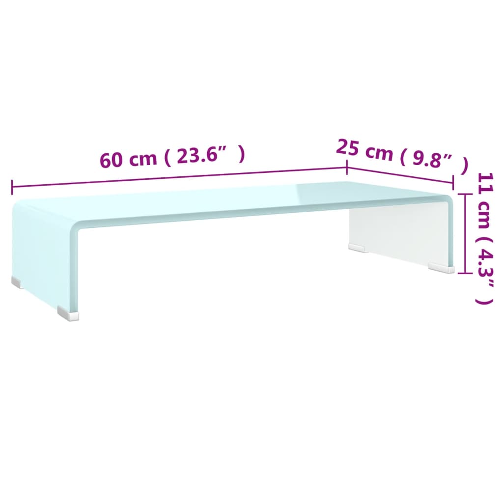 vidaXL Podstawka pod monitor / TV, zielone szkło, 60x25x11 cm