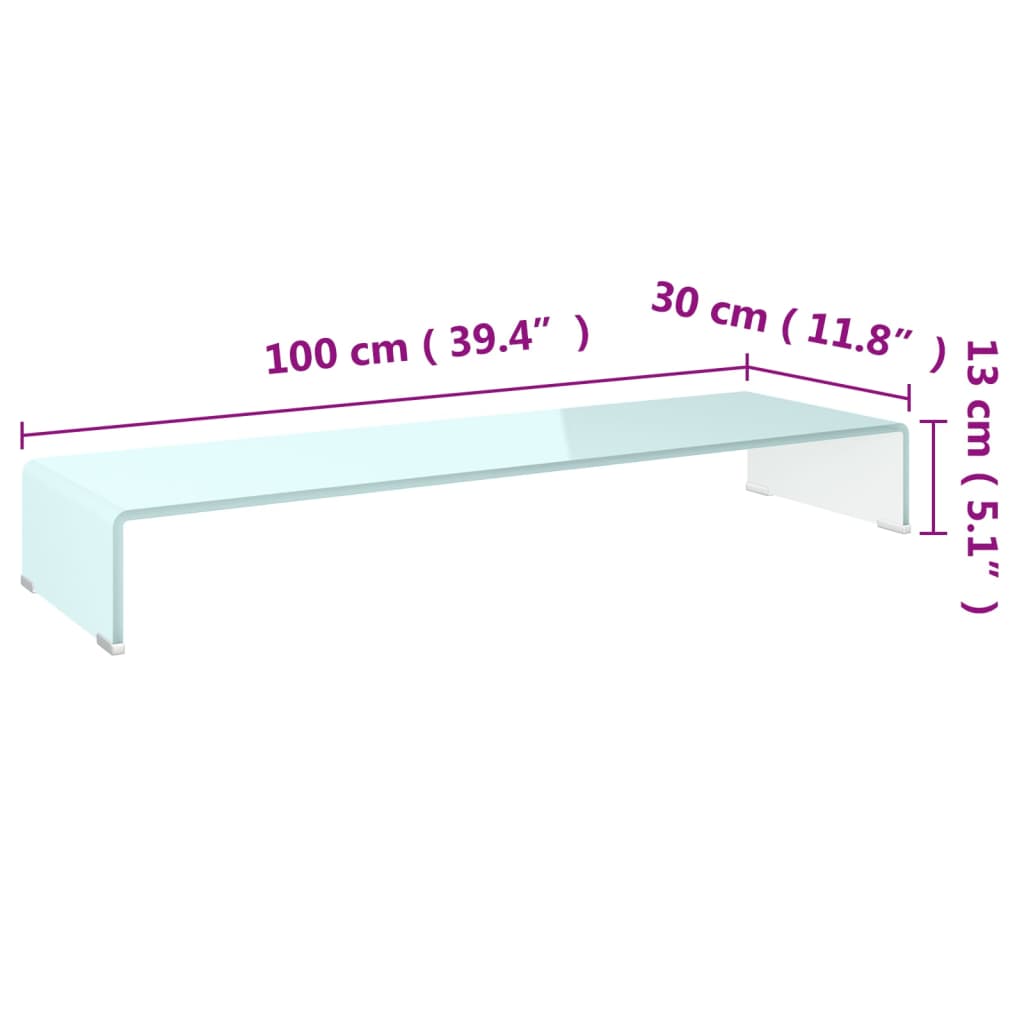 vidaXL Podstawka pod monitor / TV, zielone szkło, 100x30x13 cm