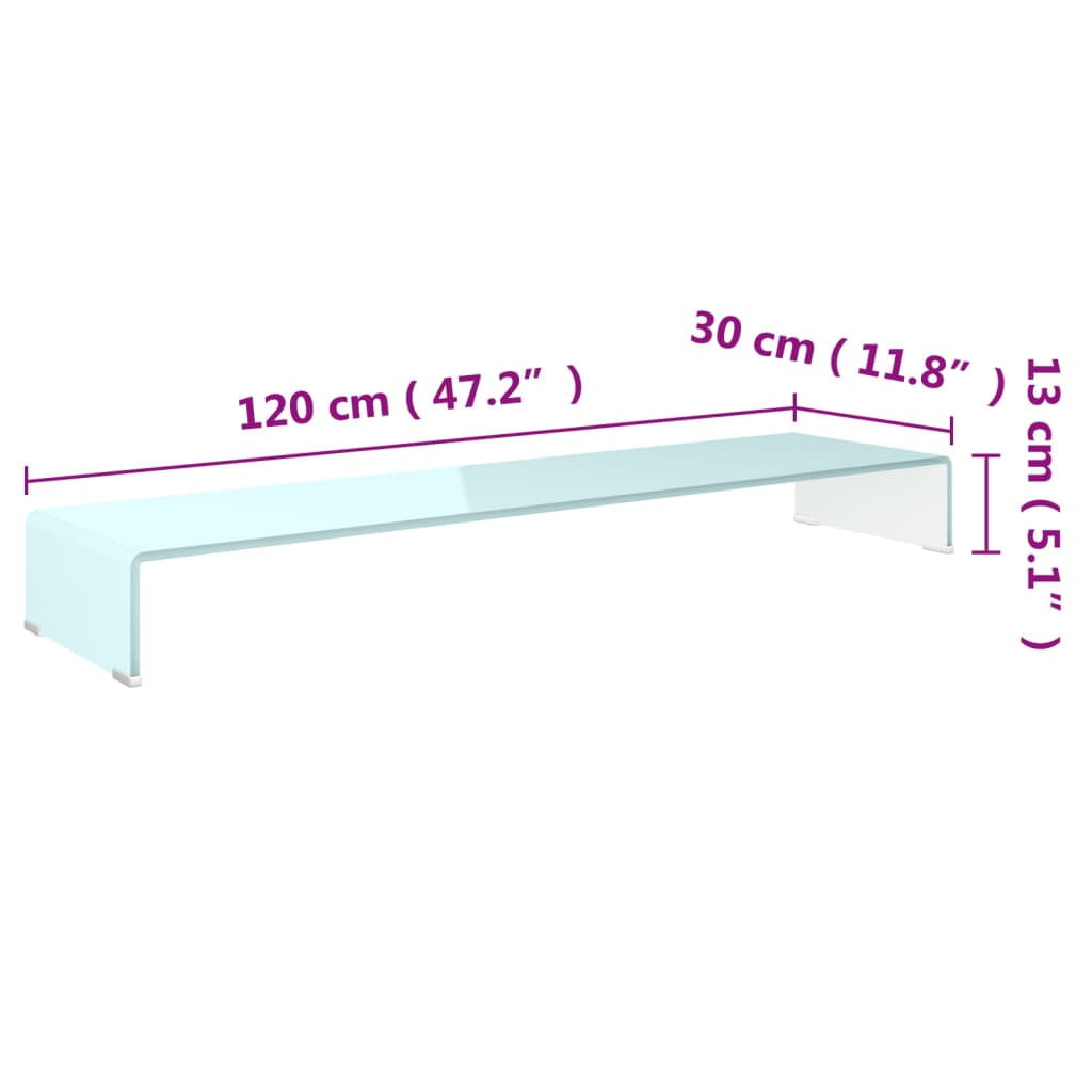 vidaXL Podstawka pod monitor / TV, zielone szkło, 120x30x13 cm