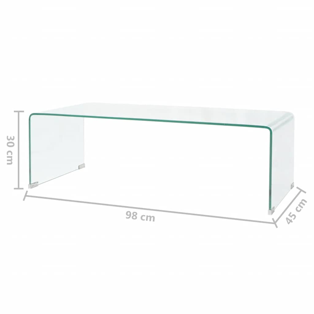 vidaXL Stolik kawowy, szkło hartowane 98x45x30 cm