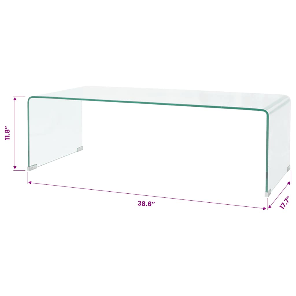 vidaXL Stolik kawowy, szkło hartowane 98x45x30 cm
