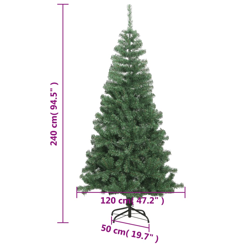 vidaXL Sztuczna choinka 240 cm, zielona