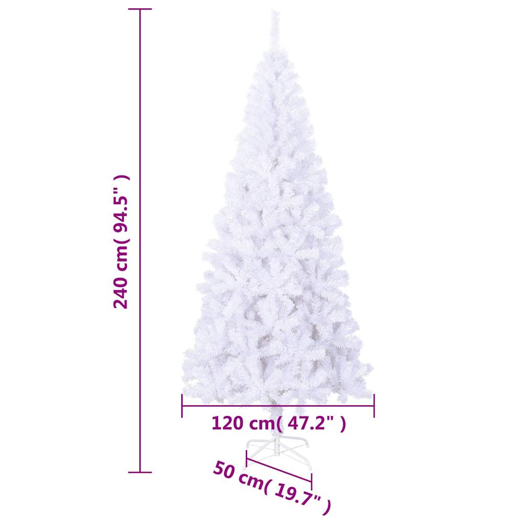 vidaXL Sztuczna choinka 240 cm, biała