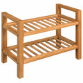 vidaXL Stojak na buty z 2 półkami, 50x27x40 cm, lite drewno dębowe