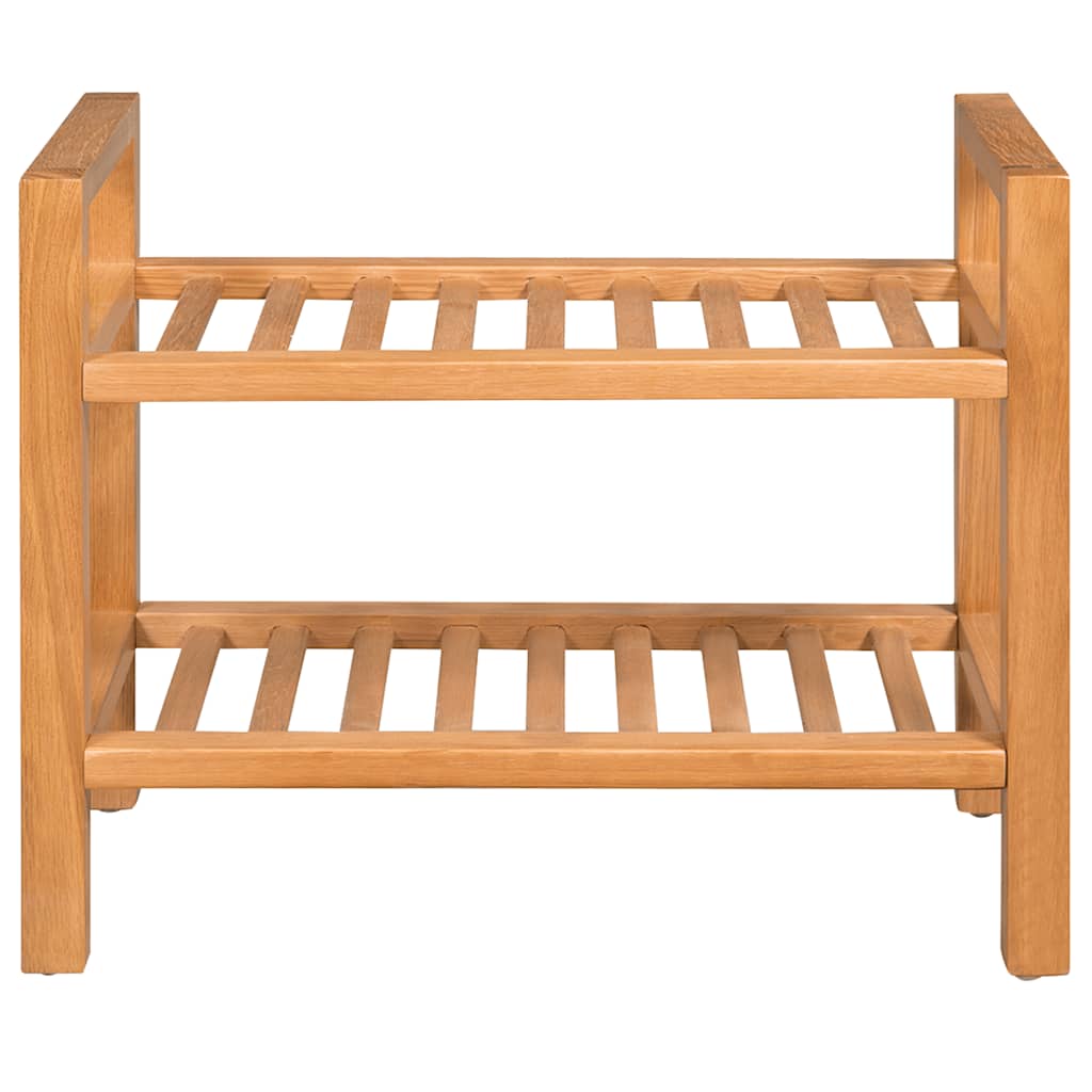 vidaXL Stojak na buty z 2 półkami, 50x27x40 cm, lite drewno dębowe