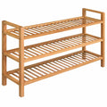 vidaXL Stojak na buty z 3 półkami, 100x27x60 cm, lite drewno dębowe