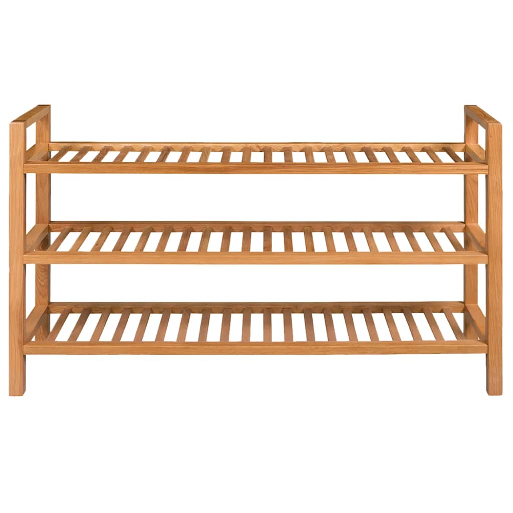 vidaXL Stojak na buty z 3 półkami, 100x27x60 cm, lite drewno dębowe