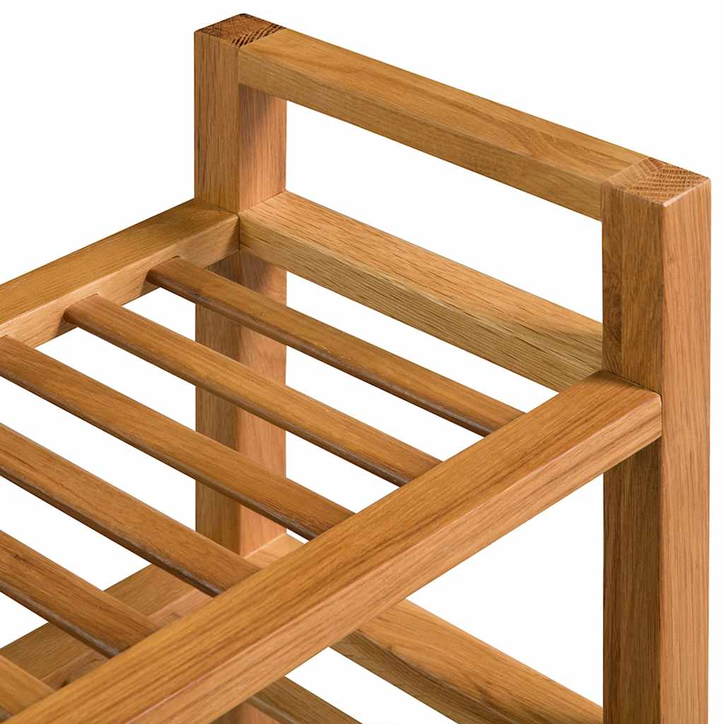 vidaXL Stojak na buty z 3 półkami, 100x27x60 cm, lite drewno dębowe