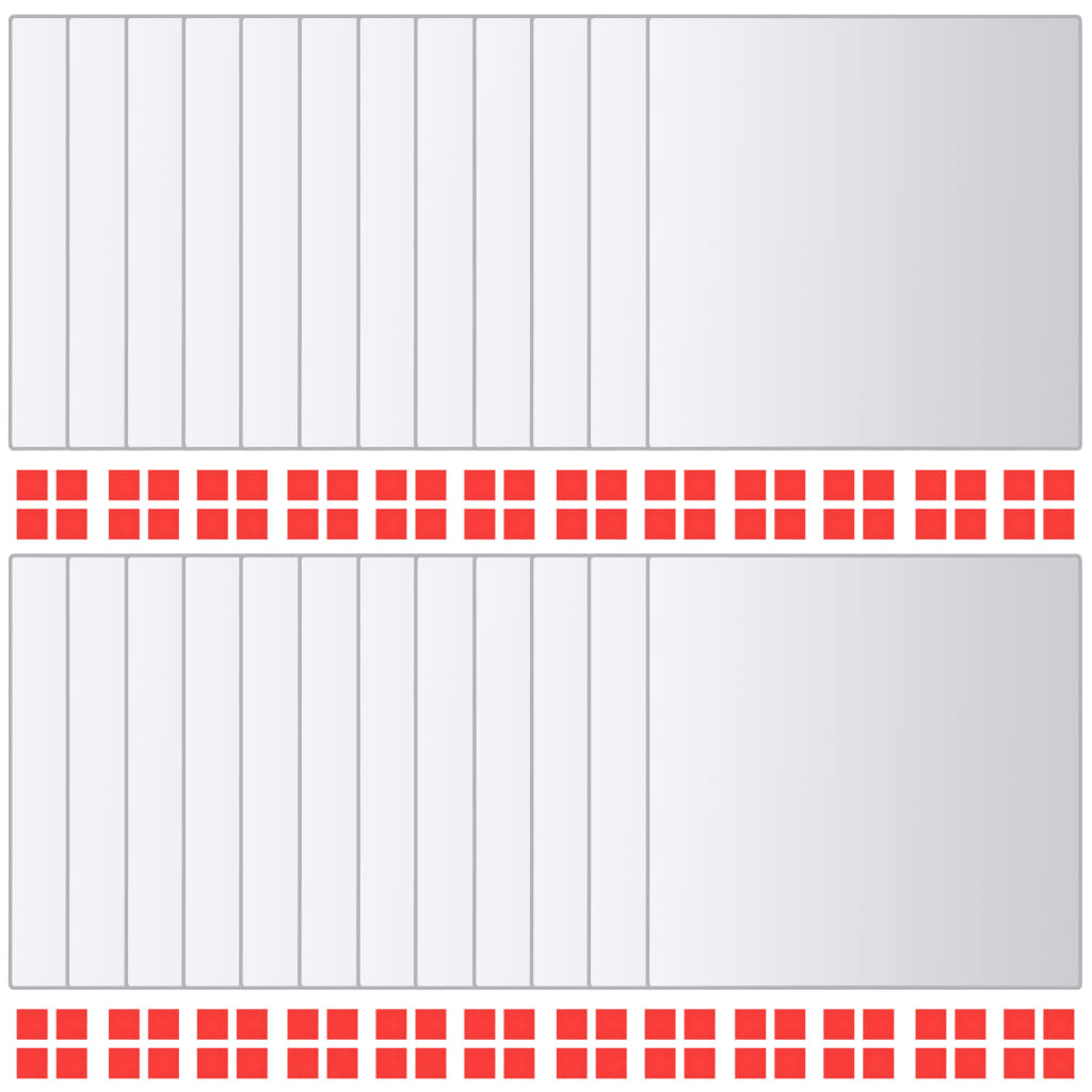 vidaXL Kafelki lustrzane, 24 szt., kwadratowe