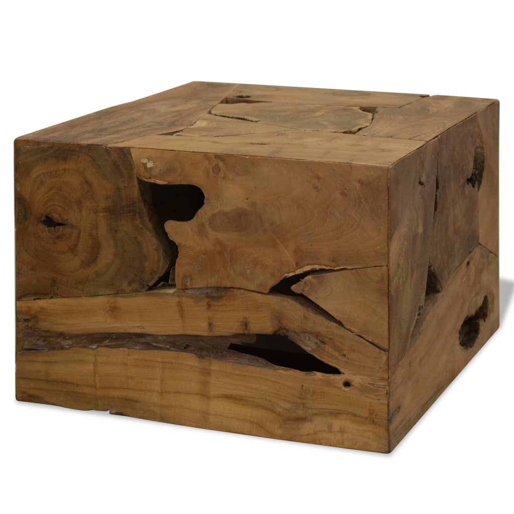 vidaXL Stolik kawowy z drewna tekowego, 50 x 50 x 35 cm, brązowy