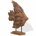 vidaXL Rzeźba Ryba Teak 40x12x57 cm