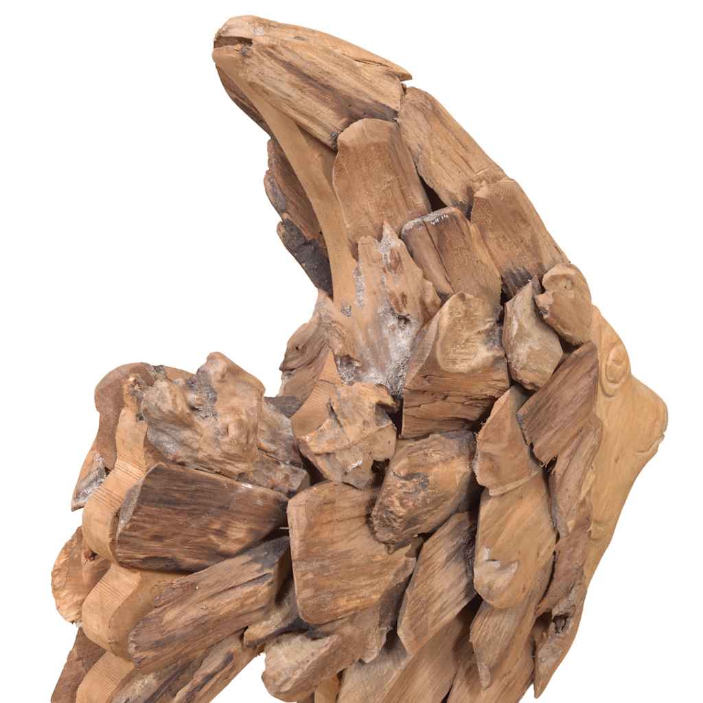 vidaXL Rzeźba Ryba Teak 40x12x57 cm