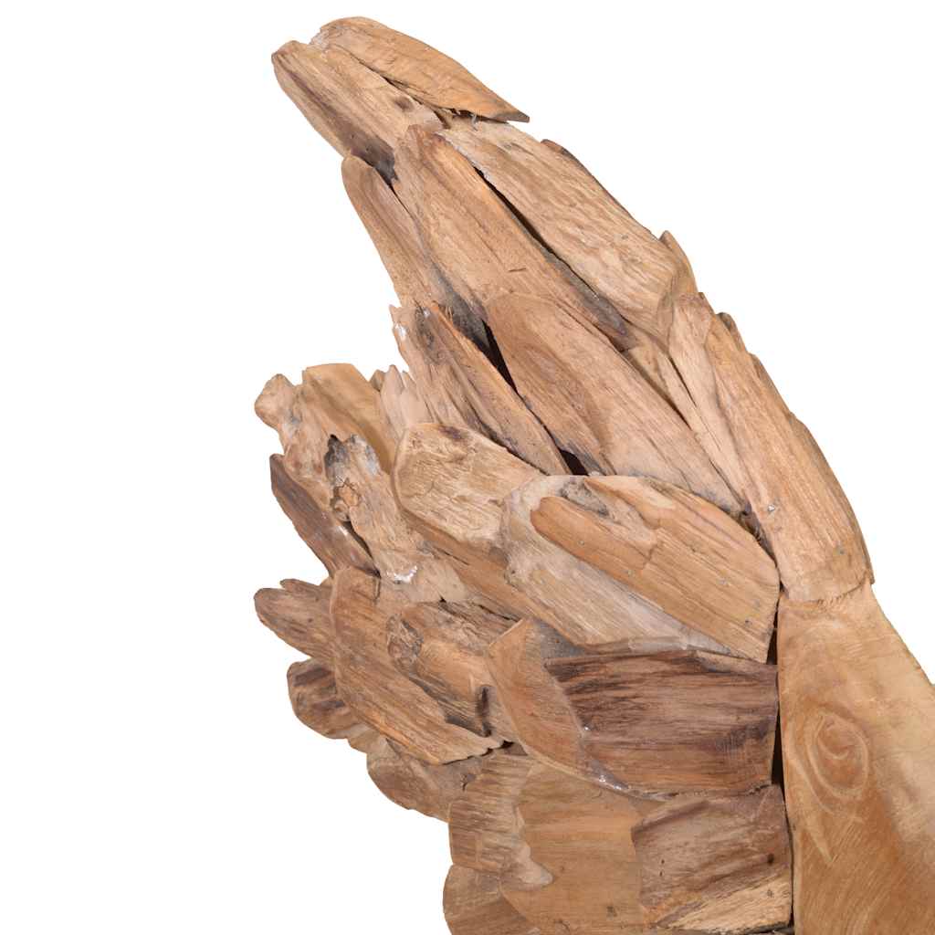 vidaXL Rzeźba Ryba Teak 40x12x57 cm