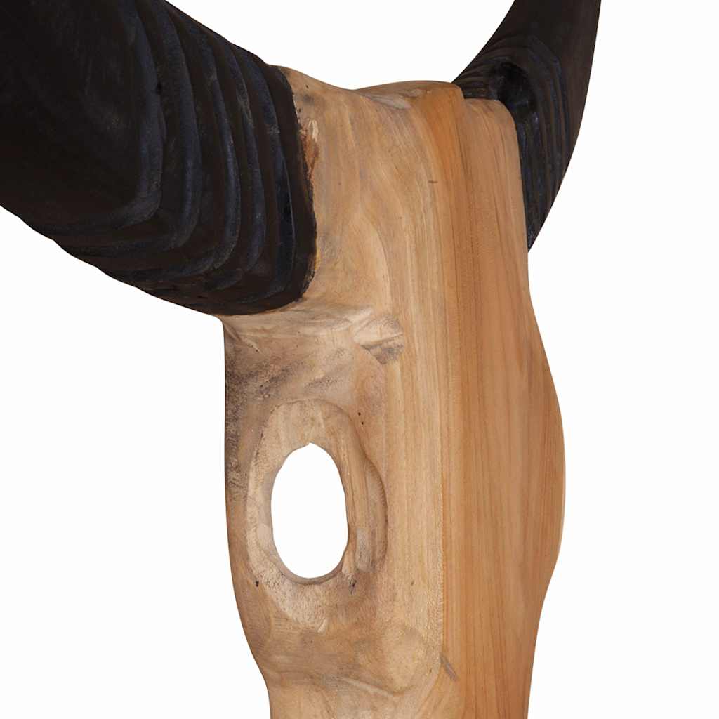 vidaXL Rzeźba Czaszka Byka Teak 66x15x88 cm