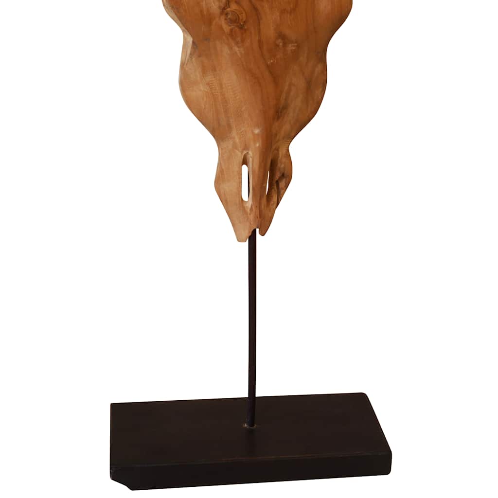 vidaXL Rzeźba Czaszka Byka Teak 66x15x88 cm
