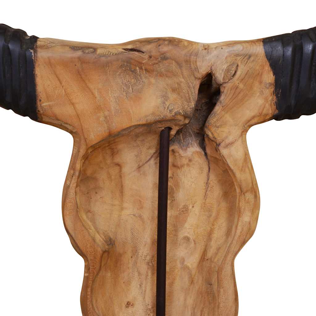 vidaXL Rzeźba Czaszka Byka Teak 66x15x88 cm