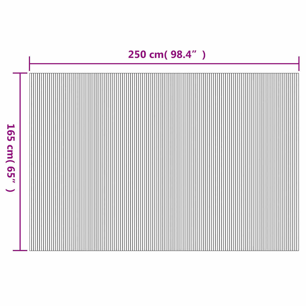 vidaXL Bambusowy parawan, kolor szary, szerokość 250 cm, wysokość 165 cm