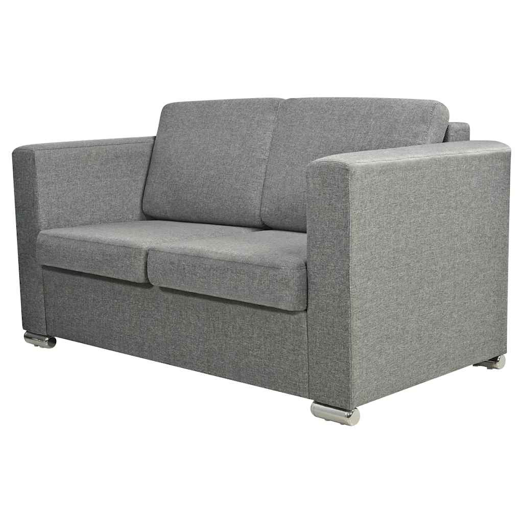 vidaXL Komplet wypoczynkowy 3+2 jasnoszary materiał
