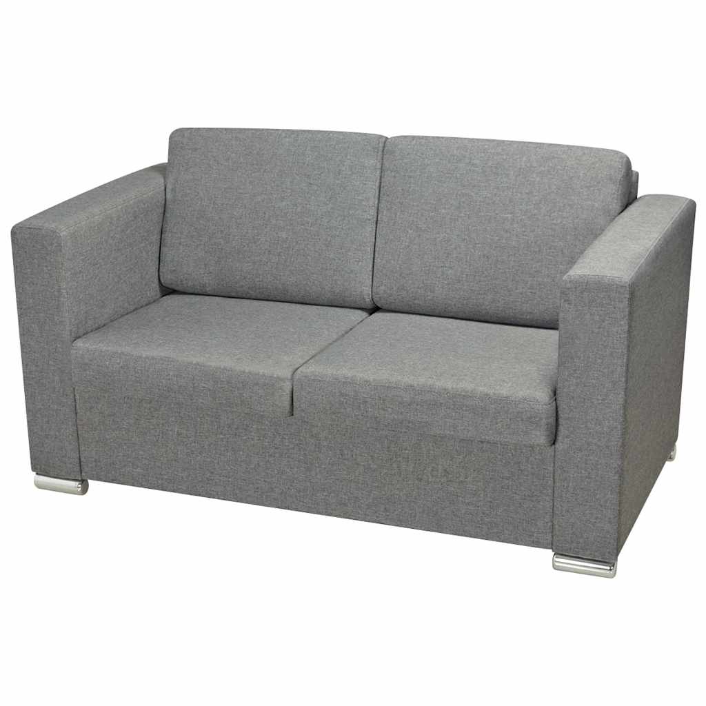 vidaXL Komplet wypoczynkowy 3+2 jasnoszary materiał