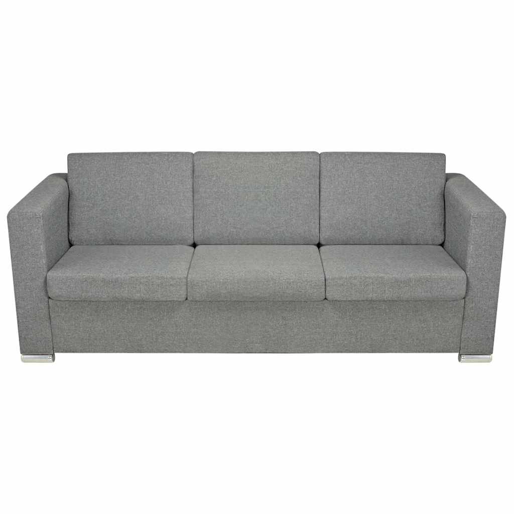 vidaXL Komplet wypoczynkowy 3+2 jasnoszary materiał