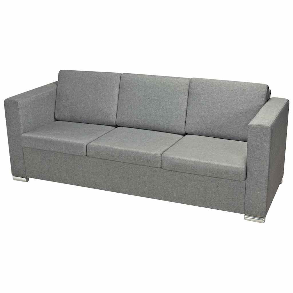 vidaXL Komplet wypoczynkowy 3+2 jasnoszary materiał