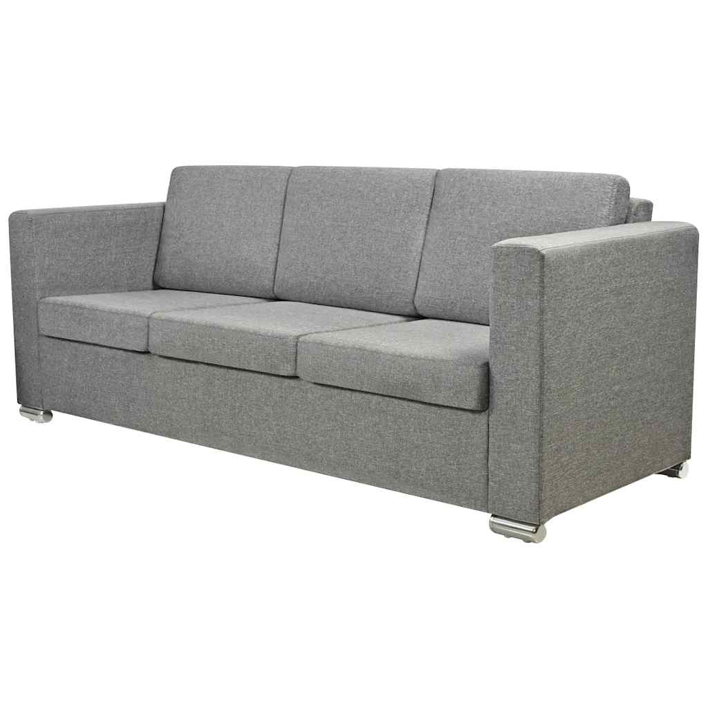 vidaXL Komplet wypoczynkowy 3+2 jasnoszary materiał