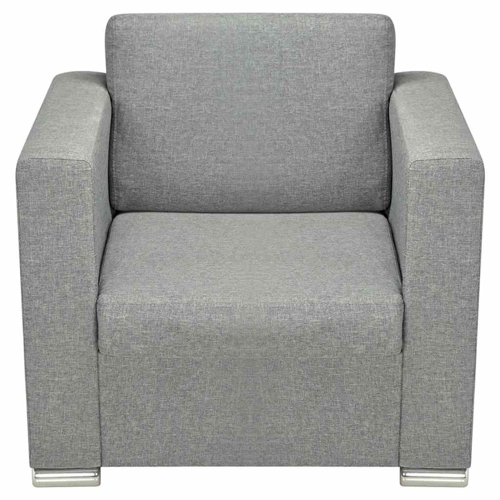 vidaXL Komplet wypoczynkowy 3+2+1 jasnoszary materiał