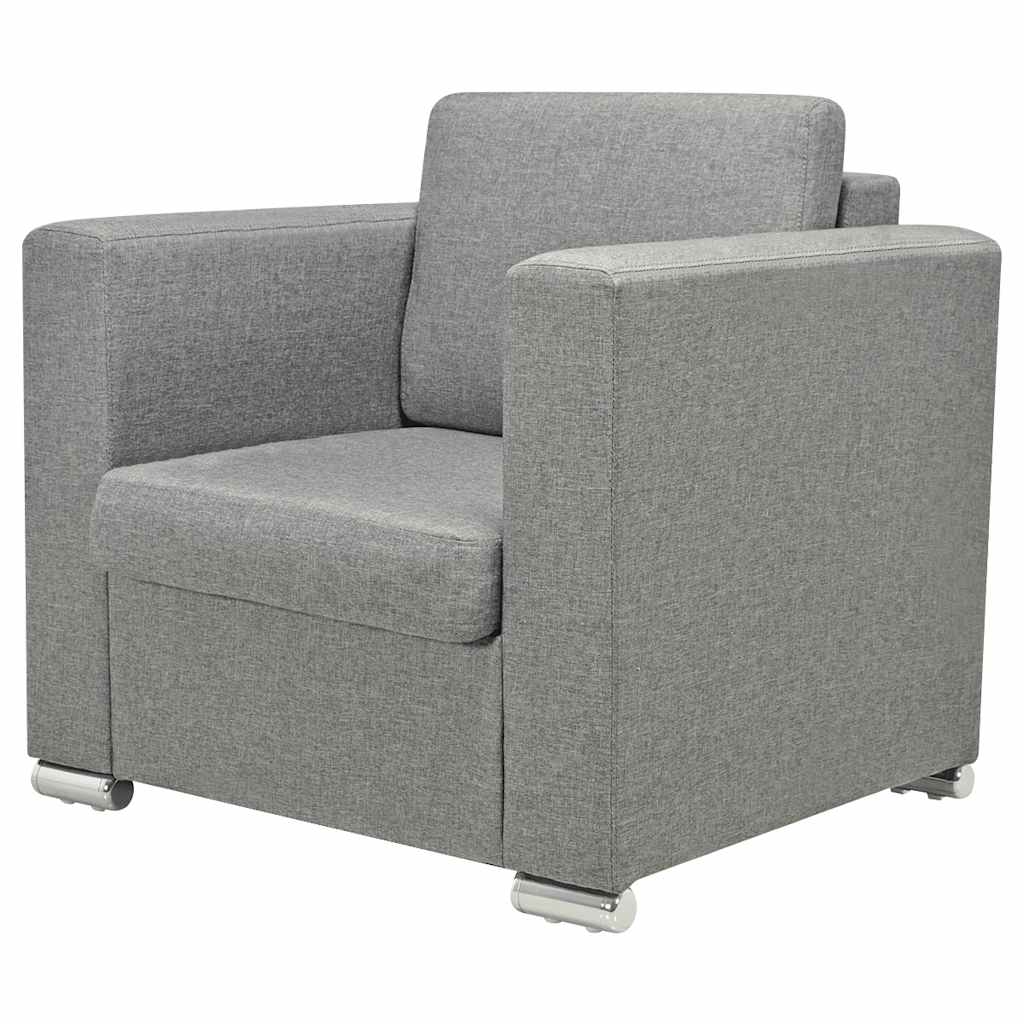 vidaXL Komplet wypoczynkowy 3+2+1 jasnoszary materiał