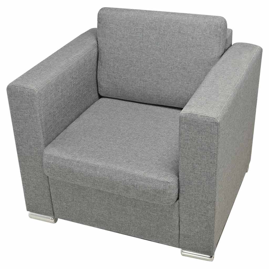 vidaXL Komplet wypoczynkowy 3+2+1 jasnoszary materiał