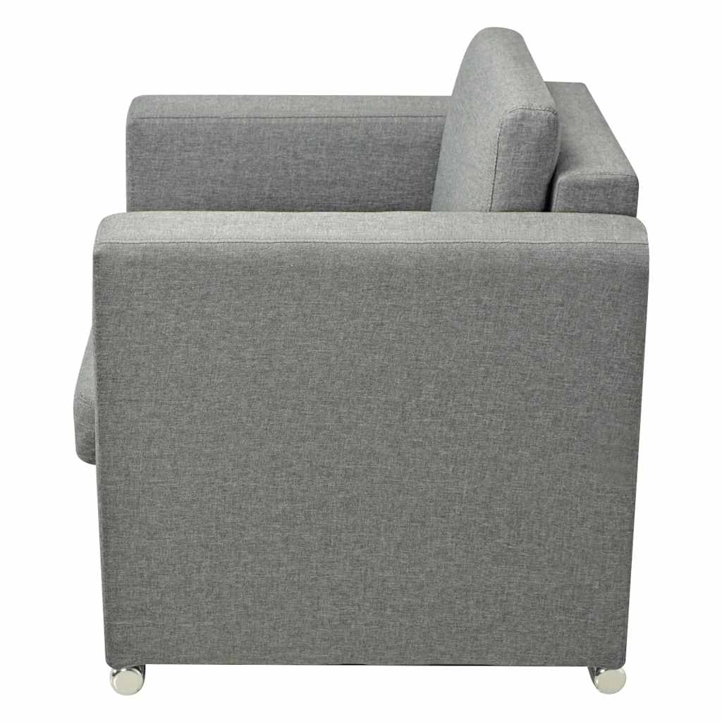 vidaXL Komplet wypoczynkowy 3+2+1 jasnoszary materiał