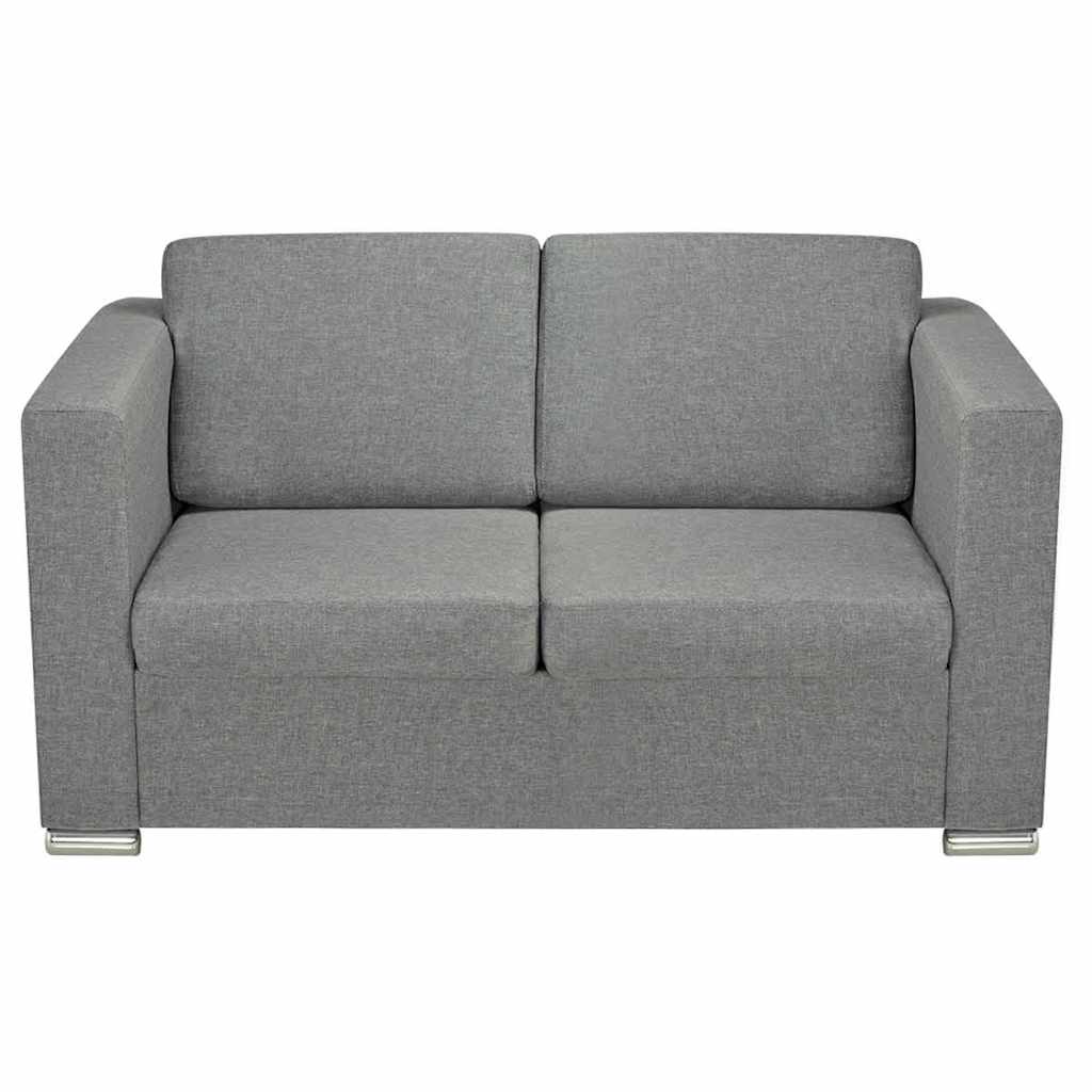 vidaXL Komplet wypoczynkowy 3+2+1 jasnoszary materiał