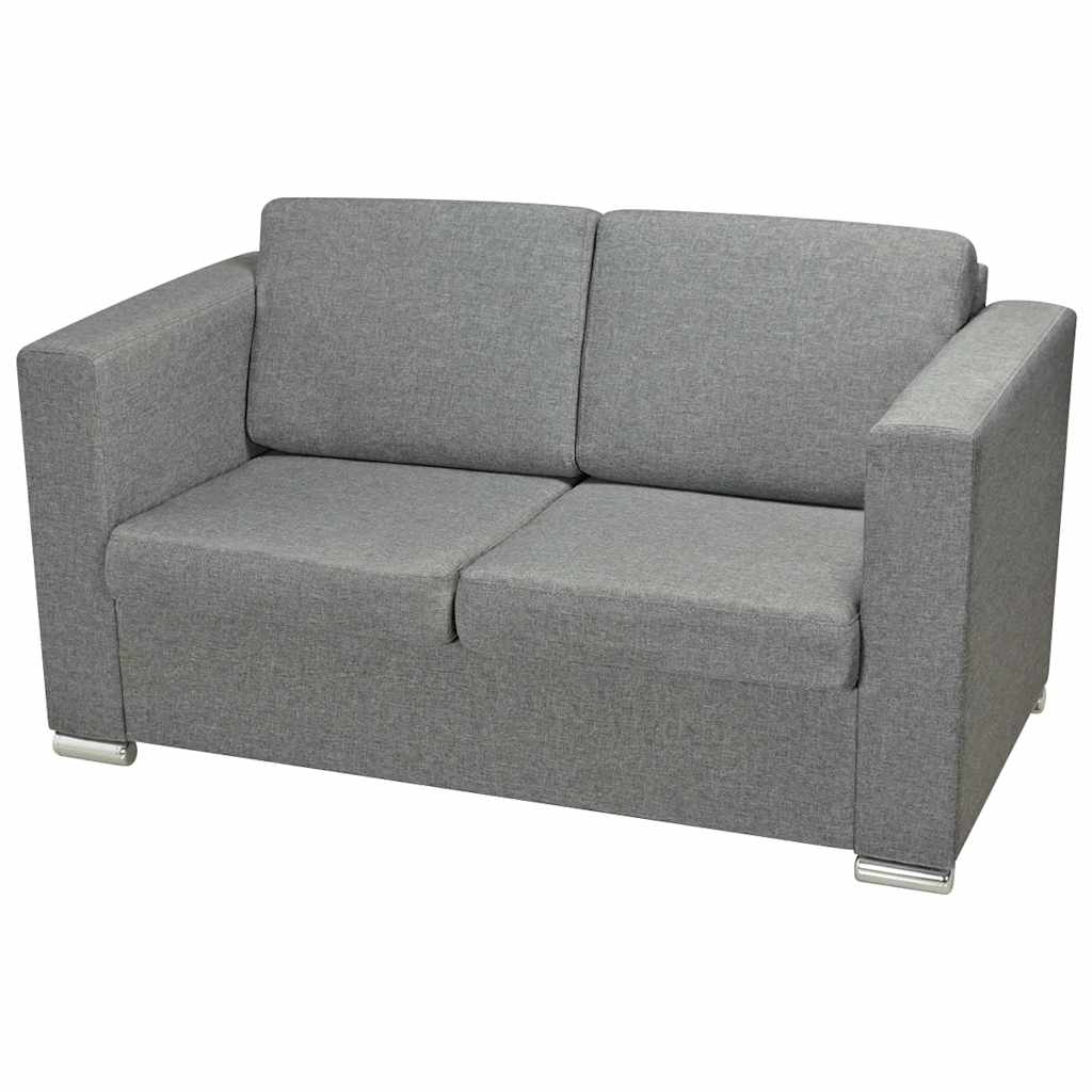 vidaXL Komplet wypoczynkowy 3+2+1 jasnoszary materiał