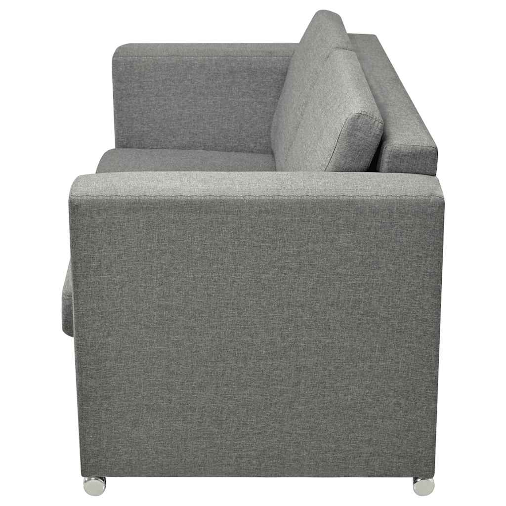 vidaXL Komplet wypoczynkowy 3+2+1 jasnoszary materiał