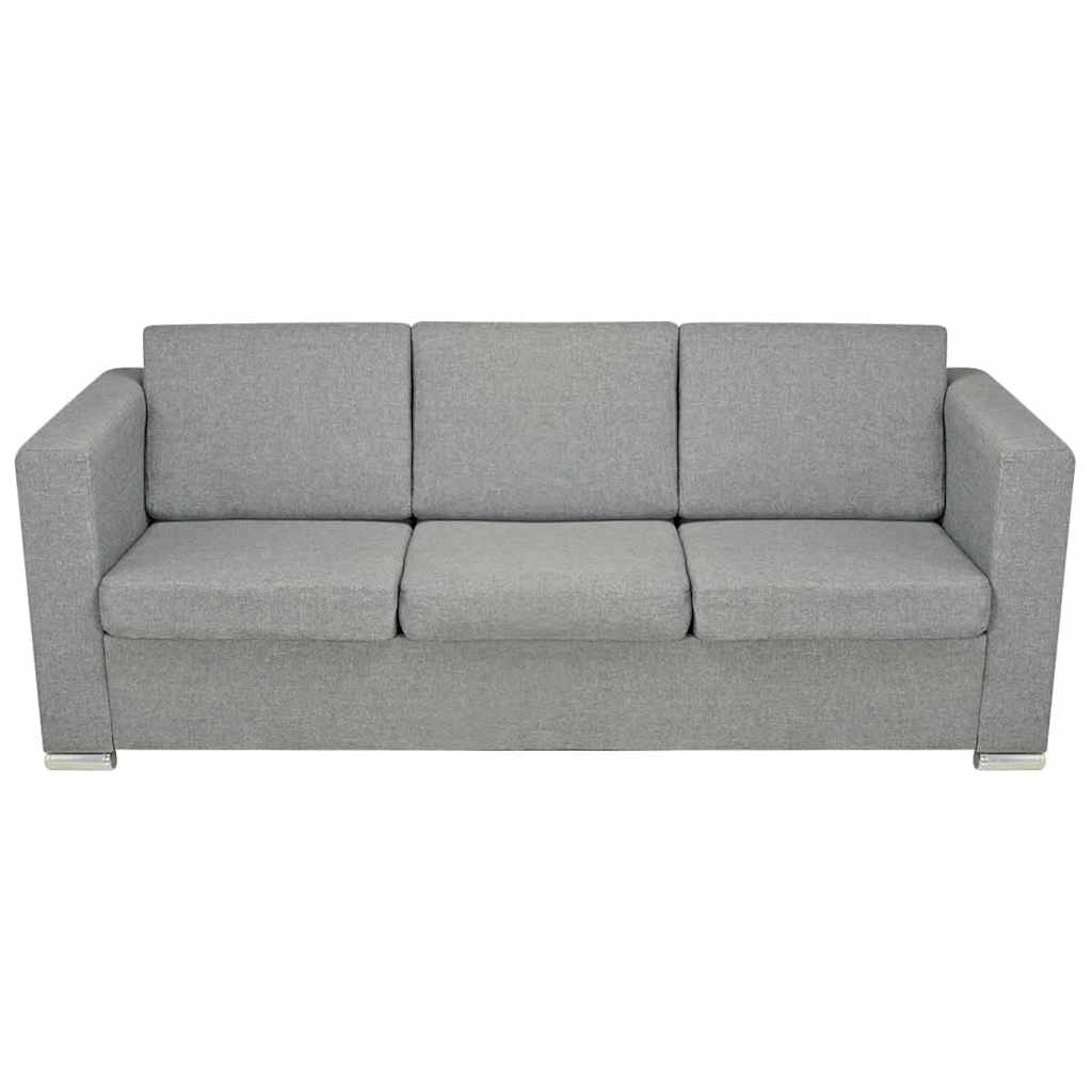 vidaXL Komplet wypoczynkowy 3+2+1 jasnoszary materiał