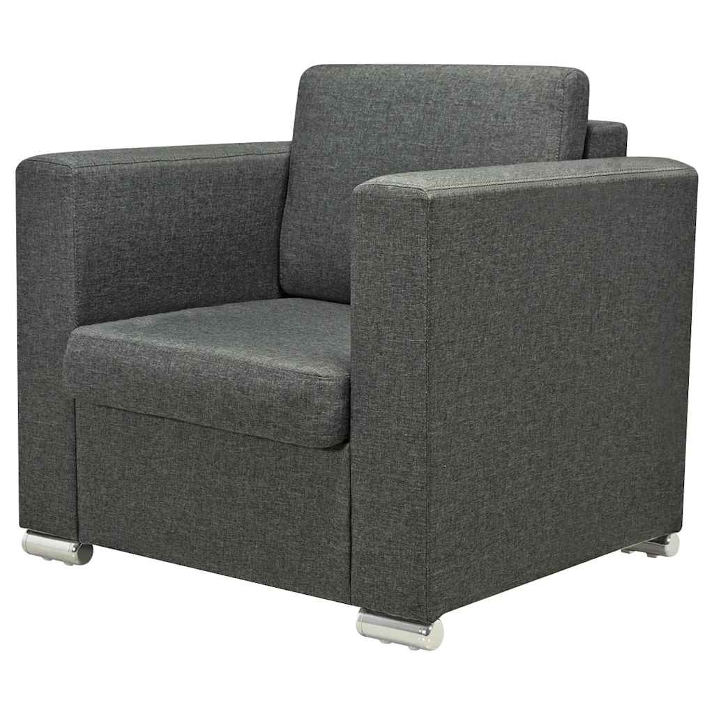 vidaXL Komplet wypoczynkowy 3+2+1 ciemnoszary materiał