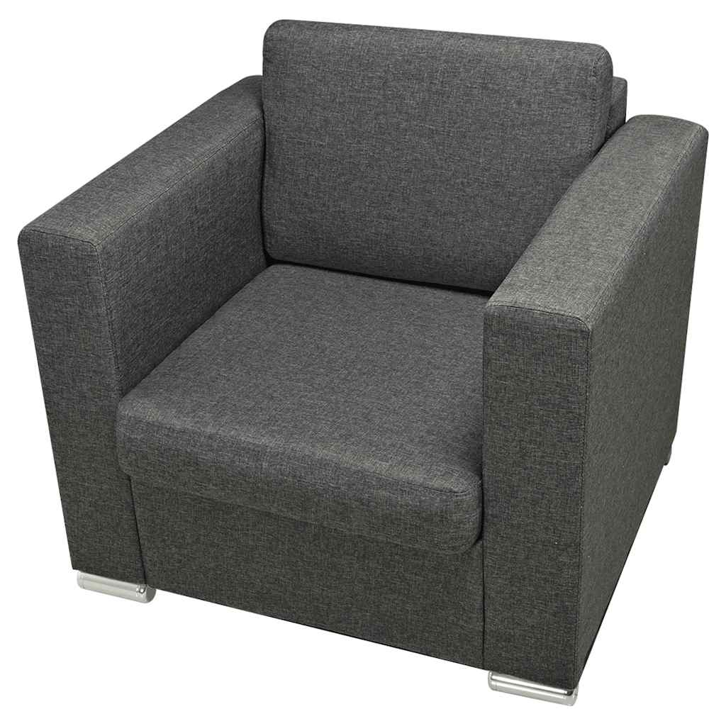 vidaXL Komplet wypoczynkowy 3+2+1 ciemnoszary materiał