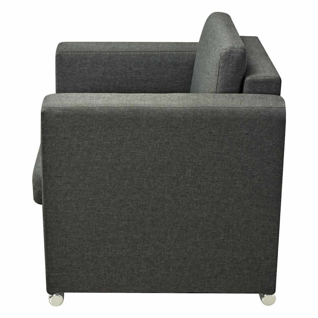 vidaXL Komplet wypoczynkowy 3+2+1 ciemnoszary materiał