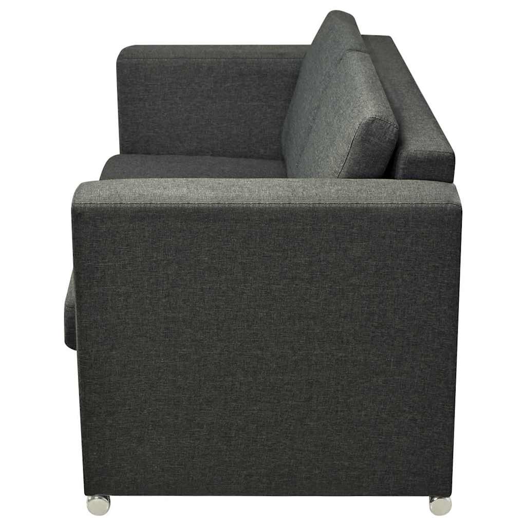 vidaXL Komplet wypoczynkowy 3+2+1 ciemnoszary materiał