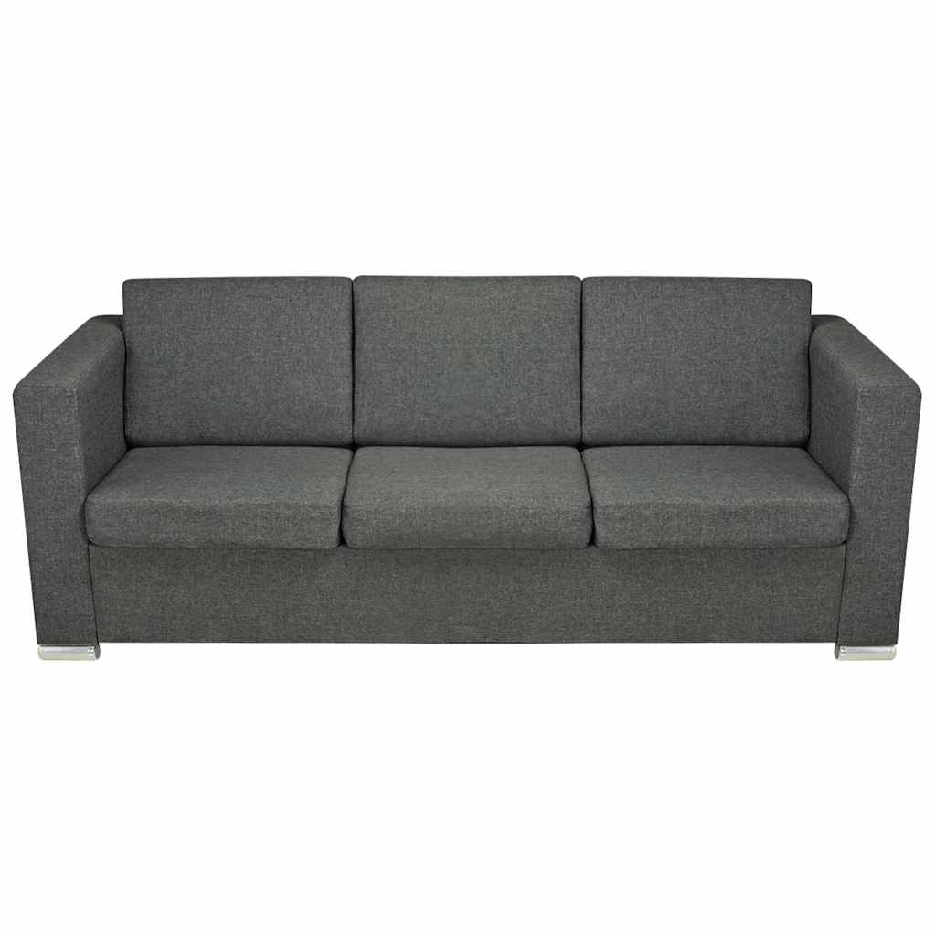 vidaXL Komplet wypoczynkowy 3+2+1 ciemnoszary materiał