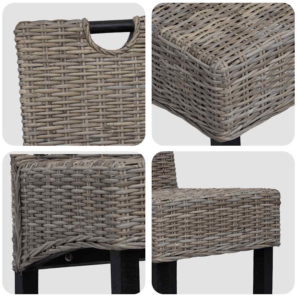 vidaXL Krzesła do jadalni, 6 szt., rattan Kubu i drewno mango