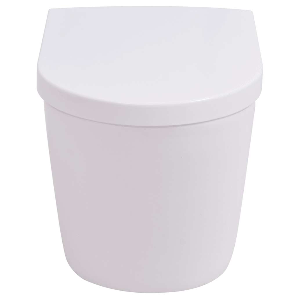 vidaXL Podwieszana toaleta ceramiczna ze spłuczką, biała