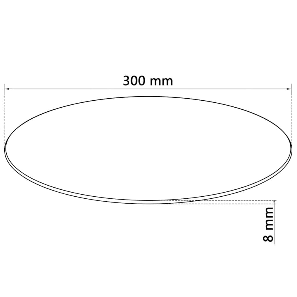 vidaXL Blat stołu ze szkła hartowanego, okrągły, 300 mm