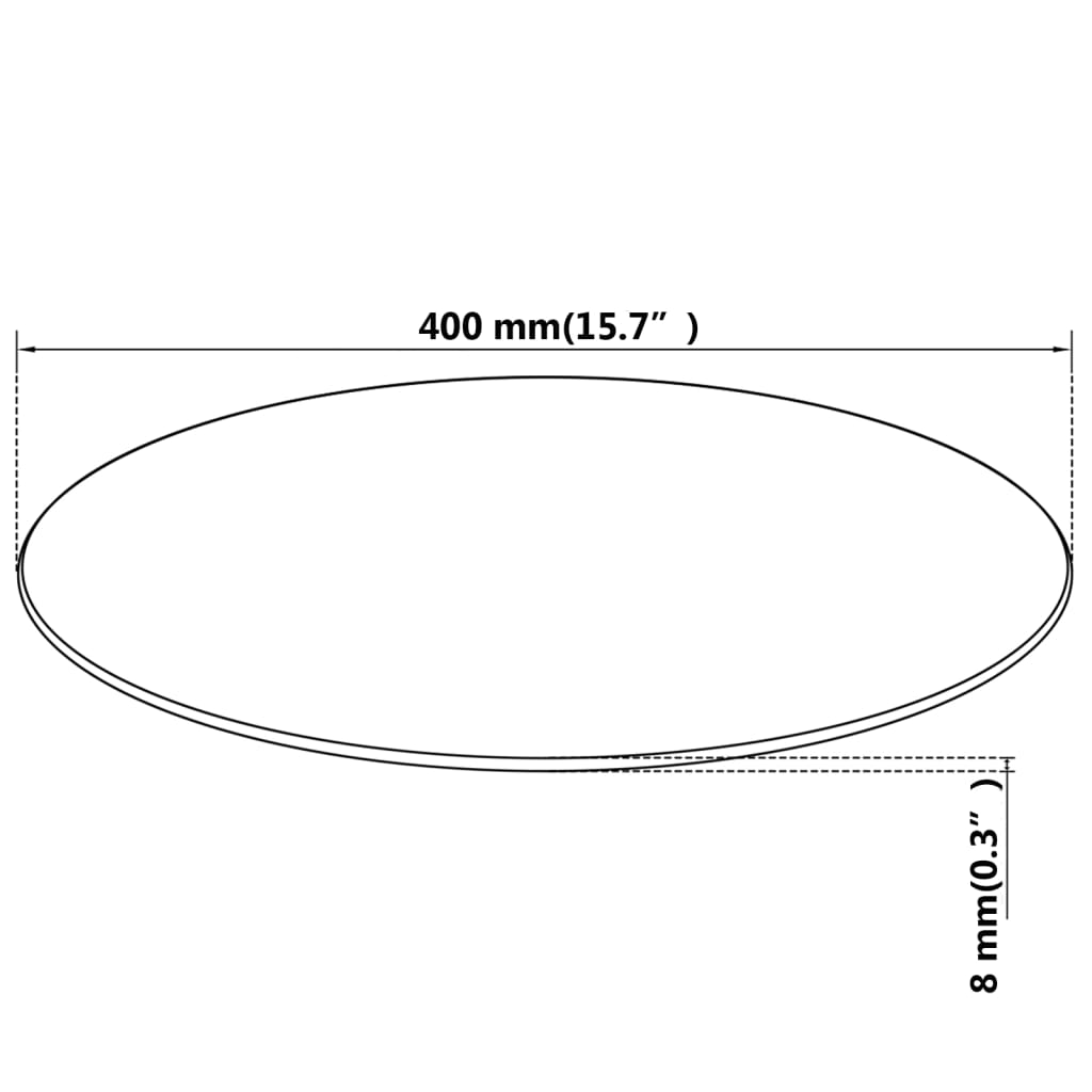 vidaXL Blat stołu ze szkła hartowanego, okrągły, 400 mm